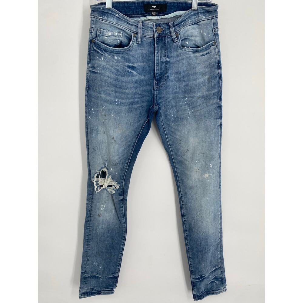 Jordan Craig Legacy Edition Ross Skinny Distressed Blue Denim Jeans Sz 32/32